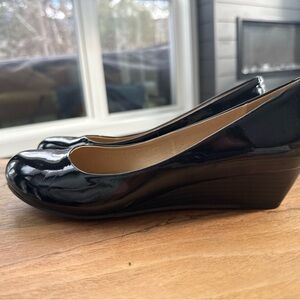 Dirty Laundry Black Patent Wedges